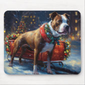 Staffordshire Bull Terrier Kerstfeest Muismat (Voorkant)