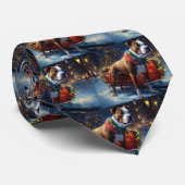 Staffordshire Bull Terrier Kerstfeest Stropdas (Opgerold)