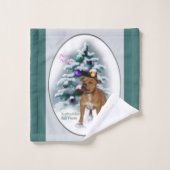 Staffordshire Bull Terrier Kerstmis Bad Handdoek (Wasdoekje)
