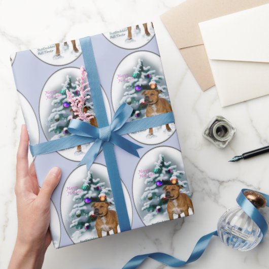 Staffordshire Bull Terrier Kerstmis Cadeaupapier (Geschenken)