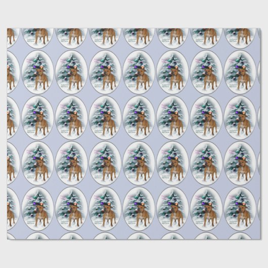 Staffordshire Bull Terrier Kerstmis Cadeaupapier (Vlak)