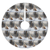 Staffordshire Bull Terrier laat het sneeuwKerstmis Kerstboom Rok (Voorkant)