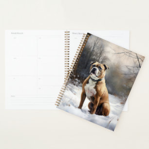 Staffordshire Bull Terrier laat het sneeuwKerstmis Planner
