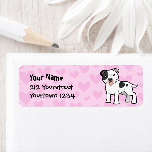 Staffordshire Bull Terrier Love Etiket