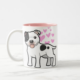 Staffordshire Bull Terrier Love Tweekleurige Koffiemok