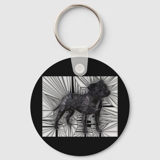 Staffordshire Bull Terrier Mosaic Sleutelhanger (Voorkant)