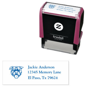 STAFFORDSHIRE BULL TERRIER Naam en retouradres Zelfinktende Stempel