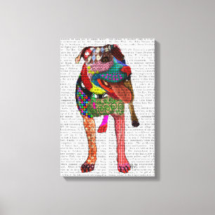 Staffordshire Bull Terrier - Patchwork Canvas Afdruk