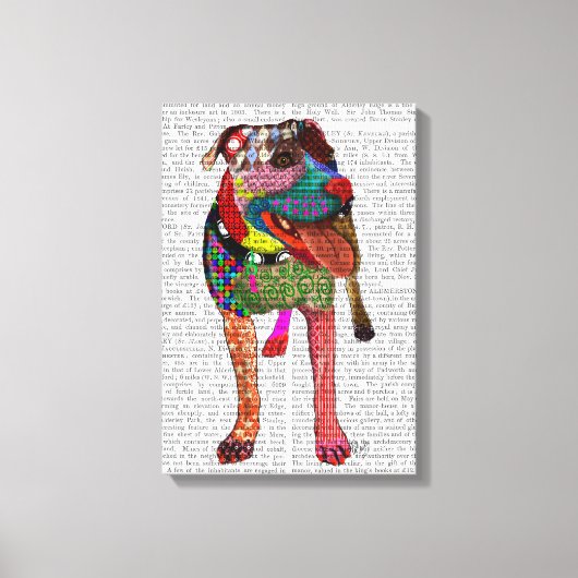 Staffordshire Bull Terrier - Patchwork Canvas Afdruk (Voorkant)