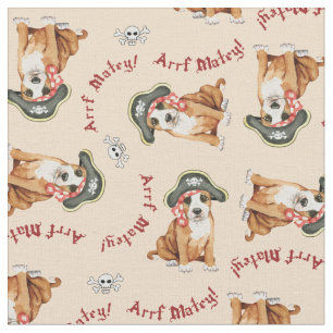Staffordshire Bull Terrier Pirate Fabric Stof