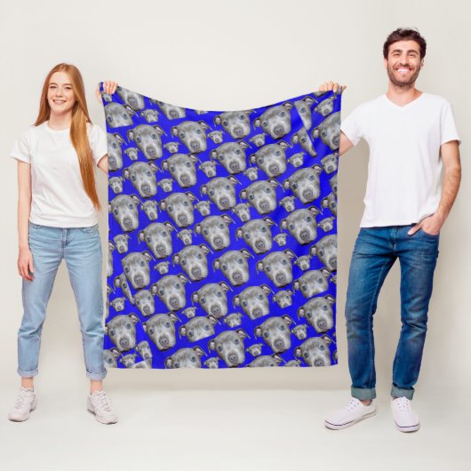 Staffordshire Bull Terrier Puppy Pattern, medium Fleece Deken (In situ)