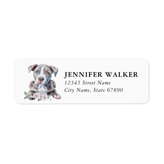 Staffordshire Bull Terrier Return Address Labels (Voorkant)