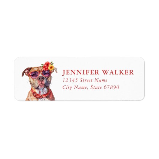 Staffordshire Bull Terrier Return Address Labels (Voorkant)
