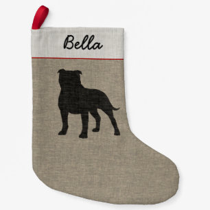 Staffordshire Bull Terrier Silhouette Staffie Dog Kleine Kerstsok