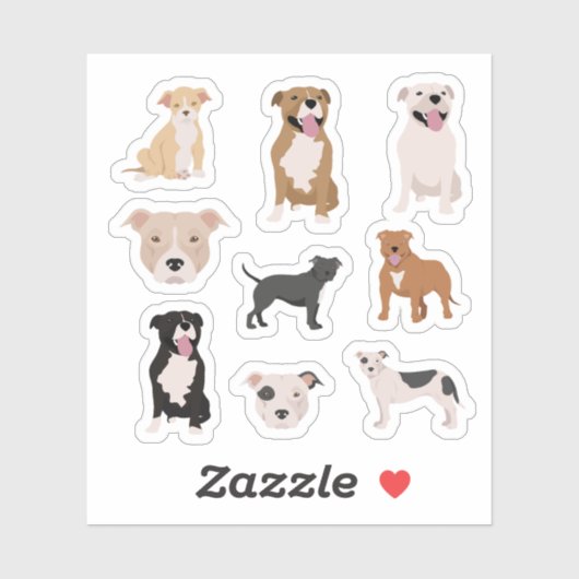 Staffordshire Bull Terrier Stickers (Vel)