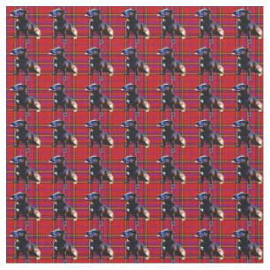 Staffordshire Bull Terrier Tartan Motif, tissu
