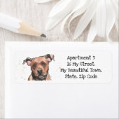 Staffordshire Bull Terrier waterverf Etiket (Insitu)