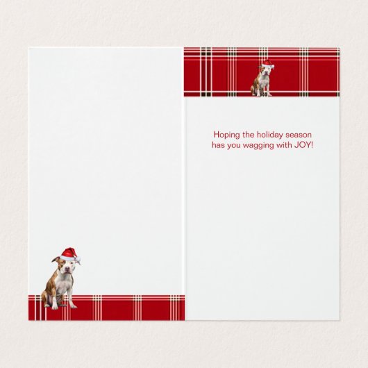 Staffordshire Chien de vacances Rouge de Noël Plai (Inside Unfolded)