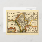 Staffordshire Comté Angleterre Ancienne carte Anti (Devant / Derrière)