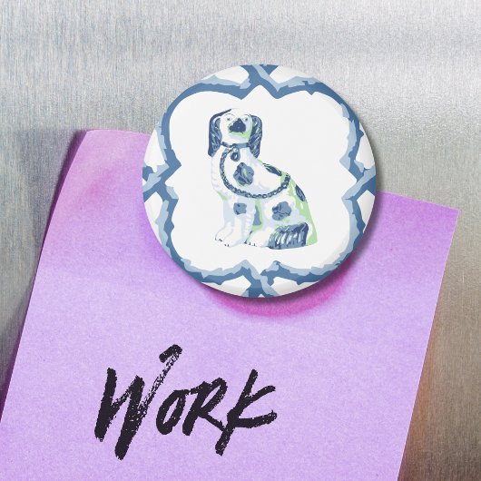 Staffordshire Dog Opt 1 in Slate and Green Magnet Magneet