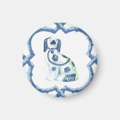 Staffordshire Dog Opt 1 in Slate and Green Magnet Magneet (Voorkant)