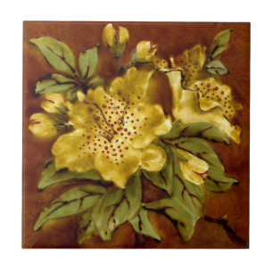 Staffordshire Lily Slip Gedrukte Wade & Co Repro Tegeltje