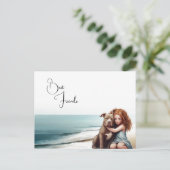 Staffordshire Pitbull & Girl Keepsaké carte postal (Debout devant)