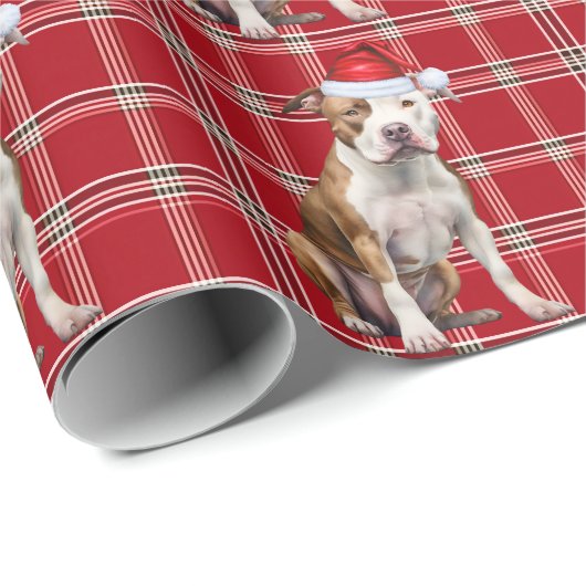 Staffordshire Terrier Hond Vakantie Geplaagd Kerst Cadeaupapier (Rol Hoek)