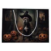 Staffordshire Terrier Pumpkins Halloween Scary Groot Cadeauzakje (Achterkant)