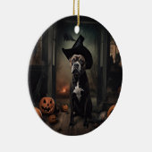 Staffordshire Terrier Pumpkins Halloween Scary Keramisch Ornament (Rechts)