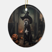 Staffordshire Terrier Pumpkins Halloween Scary Keramisch Ornament (Links)