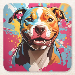 Staffordshire verjaardag vierkante kartonnen onderzetter