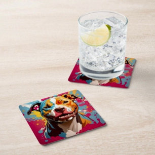 Staffordshire verjaardag vierkante kartonnen onderzetter