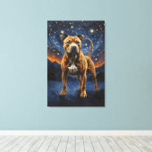 Staffy Dog Canvas Afdruk (Insitu (Houten vloer))