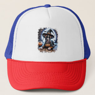 Staffy Dog Halloween Square Trucker Pet