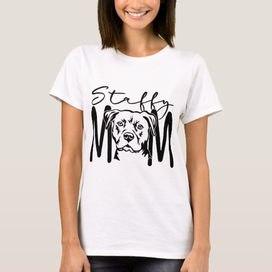 Staffy mama t-shirt (Voorkant)