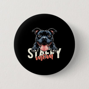 Staffy Mom Staffordshire Bull Terrier Dog Tattoo F Ronde Button 5,7 Cm