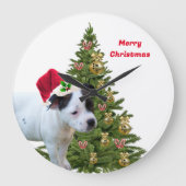 Staffy Puppy Kerstmis, Wandklok Grote Klok (Voorkant)