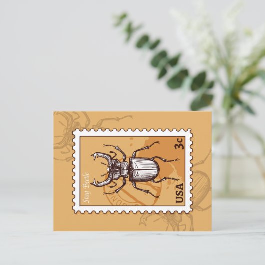 Stag Beetle Briefkaart (Staand voorkant)
