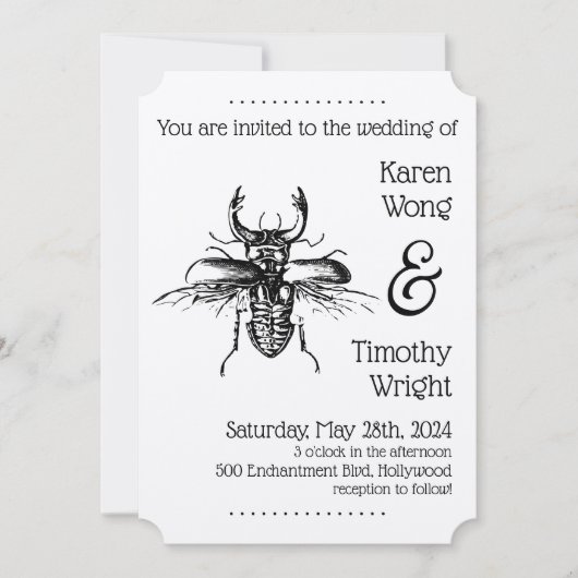 Stag Beetle Wedding Kaart (Voorkant)