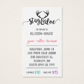 Stag- en Doe-tickets Visitekaartje (Achterkant)