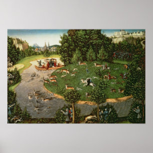 Stag Hunt of Elector Friedrich III de "Wise" Poster