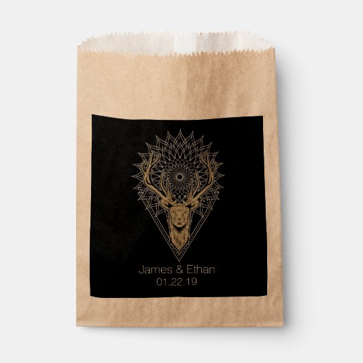 Stag Mandala Wedding Bedankzakje (Voorkant)