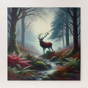 Stag olieverfschilderij Puzzel