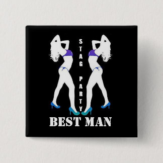 STAG PARTY BADGE VIERKANTE BUTTON 5,1 CM