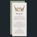 stag sauce verte menu mariage élégant floral rose<br><div class="desc">Teracotta rustique,  rouille,  sauge vert et rose floral botanique et des bois menu du jour de mariage. Une ferme moderne au design rustique.</div>