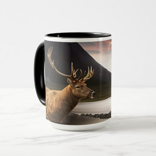 Stag Schotse Hooglanden, Verduisterende Maan Mok (Voorkant links)