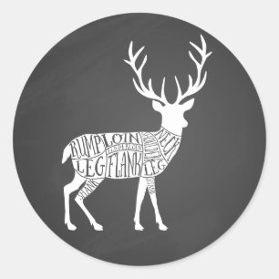 stag venison hert elk jekker slagerij vleessap ronde sticker