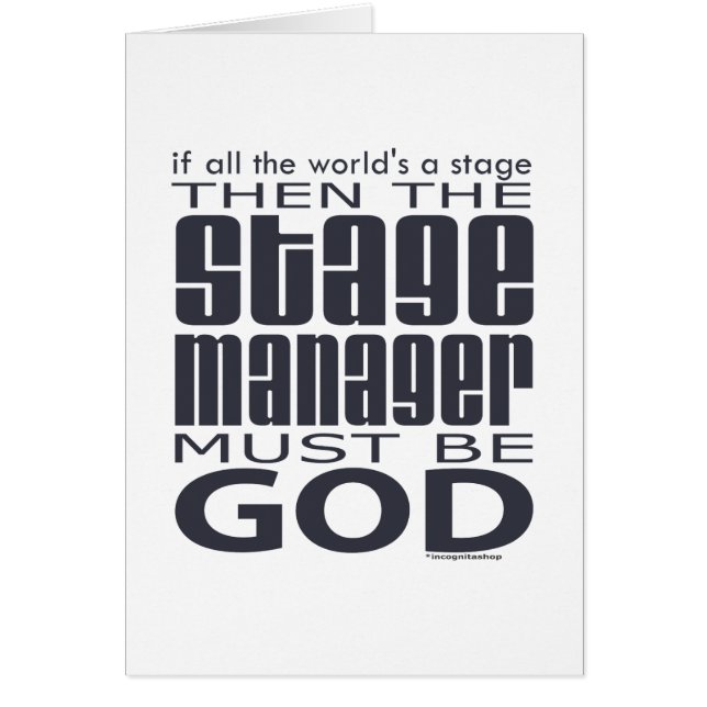 Stage Manager God (Voorkant)
