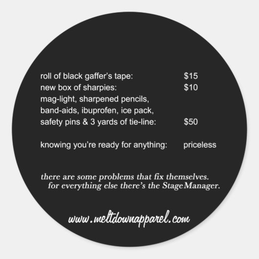 Stage Manager-Stickers (rond) Ronde Sticker (Voorkant)